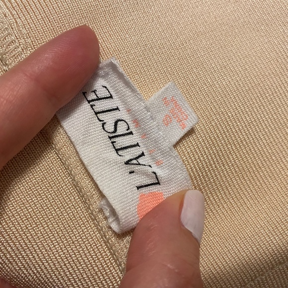 Two Piece Bandage skirt Set with Crop top in Rose Gold - Picture 4 of 6